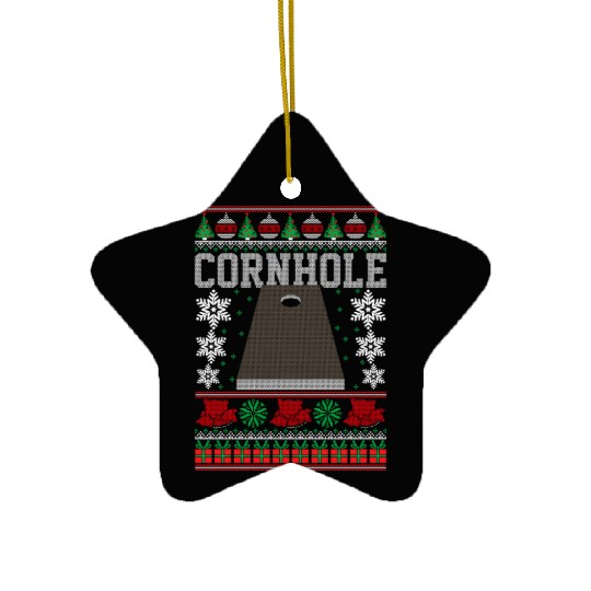 Cornhole Ugly Happy Ceramic Ornaments