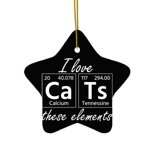 I Love Cats Periodic Table For Science Student Cat Ceramic Ornaments