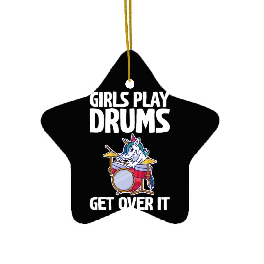 Girls Play Drums, Get Over It 2 Ceramic Ornaments