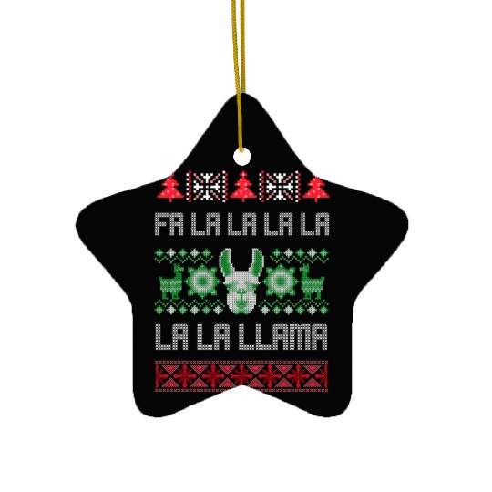 Fa La La Llama Ugly Llama Ceramic Ornaments