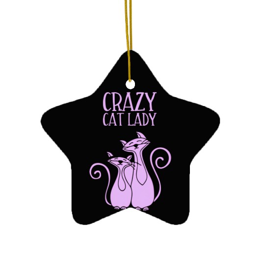 Crazy Cat Lady For Cat Purple Ceramic Ornaments