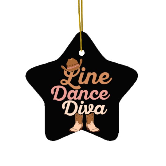 Line Dance Diva Western Country Music Ceramic Ornaments