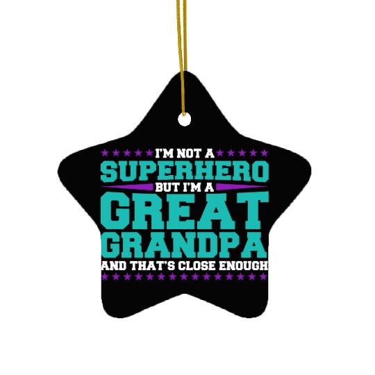 Superhero Great Grandpa Ceramic Ornaments