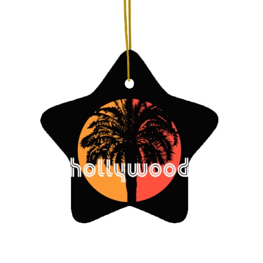 Hollywood California Artistic Vacation Souvenir Ceramic Ornaments