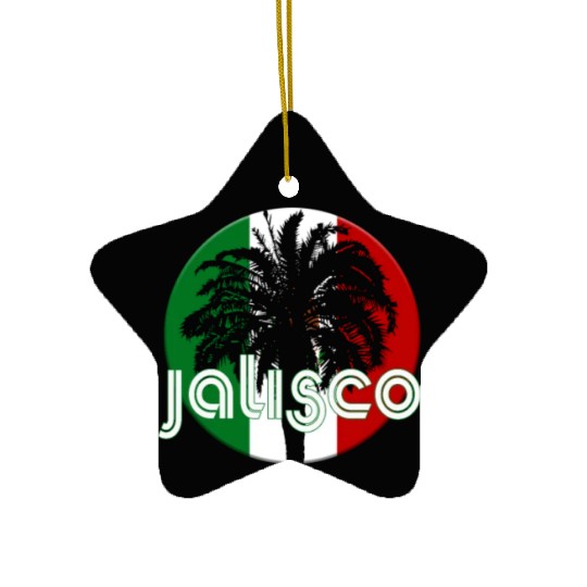 Jalisco Mexico Flag Native Palm Tree Mexican Ceramic Ornaments