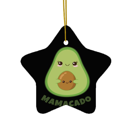 Mamacado Announcement Pregnant Avocado Pregnancy Ceramic Ornaments