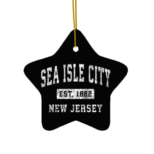 Sea Isle City New Jersey Nj Established Sports Ceramic Ornaments