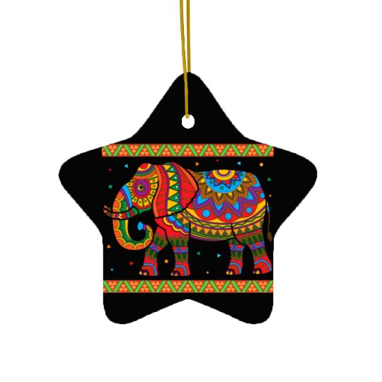 Indian Elephant Colorful Animal Africa Zookeeper S Ceramic Ornaments