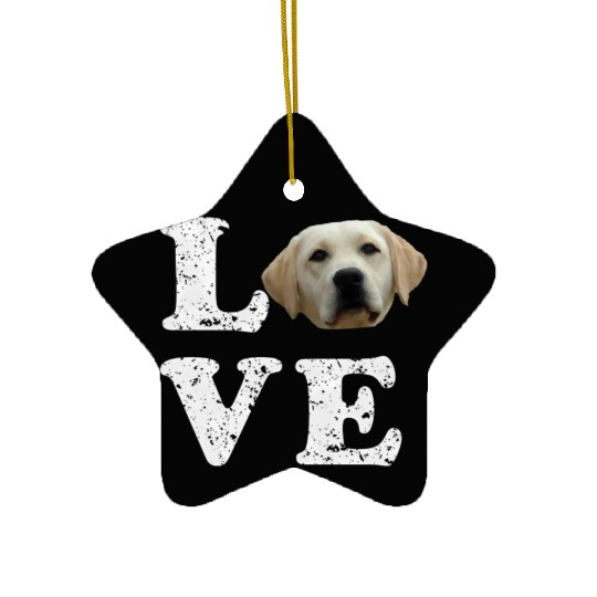 I Love My Yellow Lab Labrador Retriever Dog Ceramic Ornaments