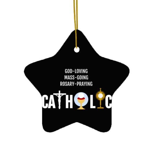 God-Loving Mass-Going Rosary Catholic Ceramic Ornaments