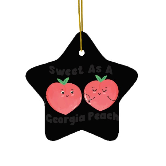 Sweet As A Georgia Peach Cute Funny Southern Ceramic Ornaments