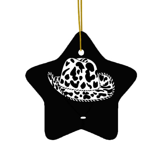 hat, gifts for farm ranch girls, cowgirl country Ceramic Ornaments