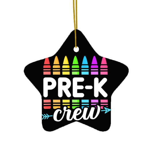 Pre-K Crew Teacher Team Squad Hello Back School Gr Ceramic Ornaments