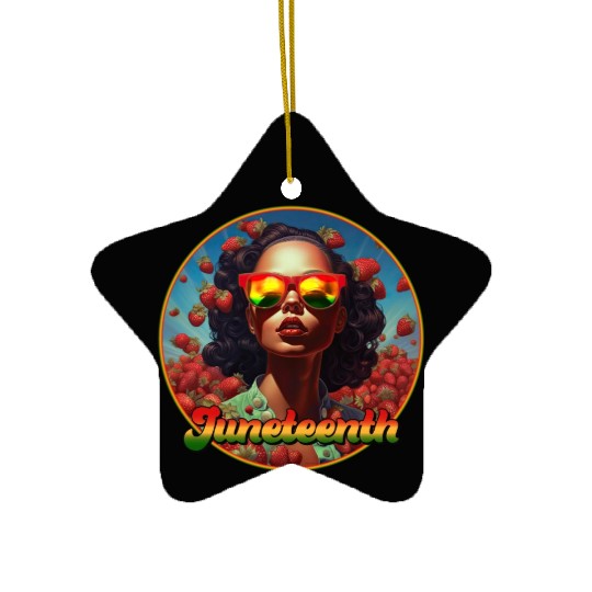 Juneteenth Gurl Ceramic Ornaments