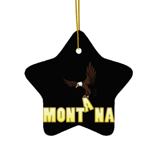 Bald Eagle Bird In Montana Ceramic Ornaments