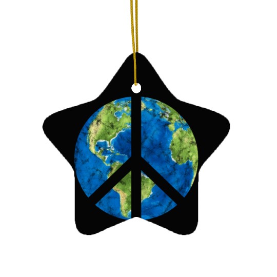 Peace On Earth World Peace Sign Ceramic Ornaments