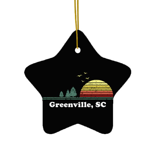 Greenville South Carolina Home Print Ceramic Ornaments