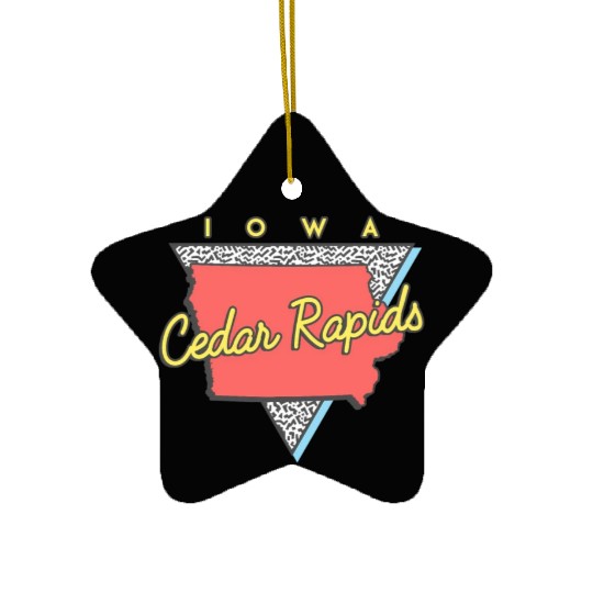 Cedar Rapids Iowa Triangle Ia City Ceramic Ornaments