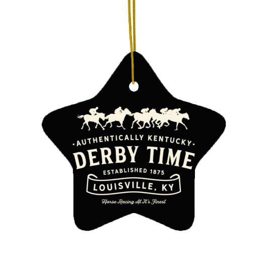 Derby Time Louisville Kentucky Horse Racing Ceramic Ornaments