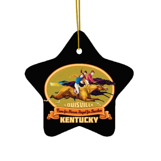 Louisville Kentucky Horse Racing Bourbon Derby Ceramic Ornaments