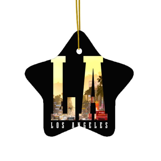 Los Angeles La yline California La Ceramic Ornaments