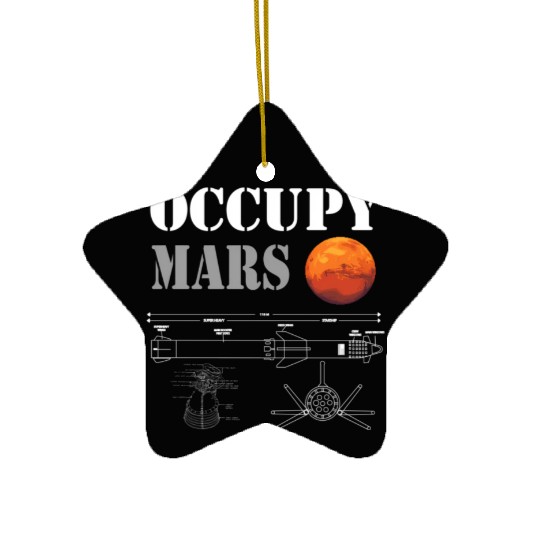 Occupy Mars Starship Rocket Ceramic Ornaments