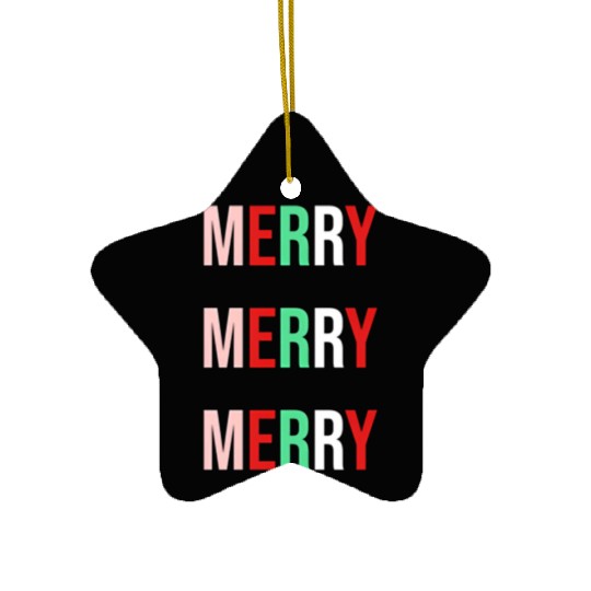 Merry Merry Merry Ceramic Ornaments