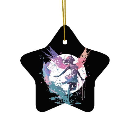 Dancing Watercolor Fairy Girls Dancer Ballet Butte Ceramic Ornaments