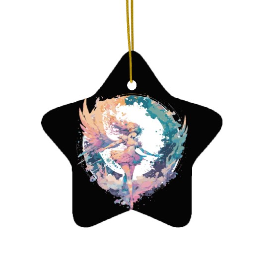 Watercolor Fairy Fairycore Grunge Pastel Goth Aest Ceramic Ornaments