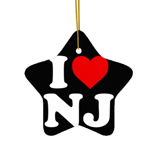 I Love Nj Heart New Jersey Ceramic Ornaments