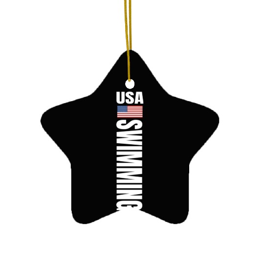 Usa Swimming American Flag Swim Sport Team Ceramic Ornaments