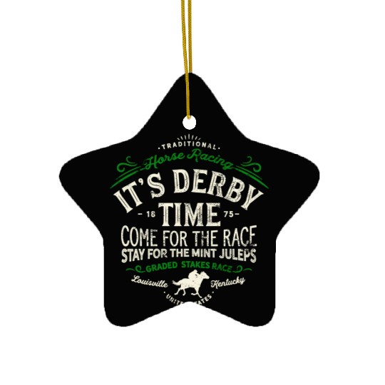 Derby Time Louisville Kentucky Horse Racing Ceramic Ornaments