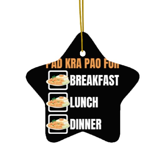 Thai Food Lover Pad Kra Pao Thai Cuisine Ceramic Ornaments