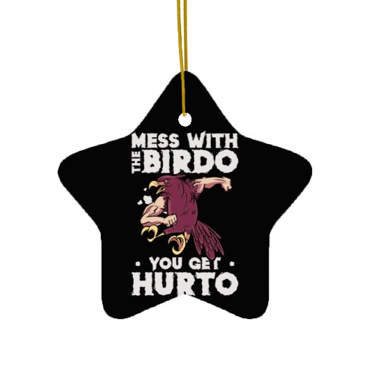 Bird Cartoon Birdwatching Bird Owner Ceramic Ornaments