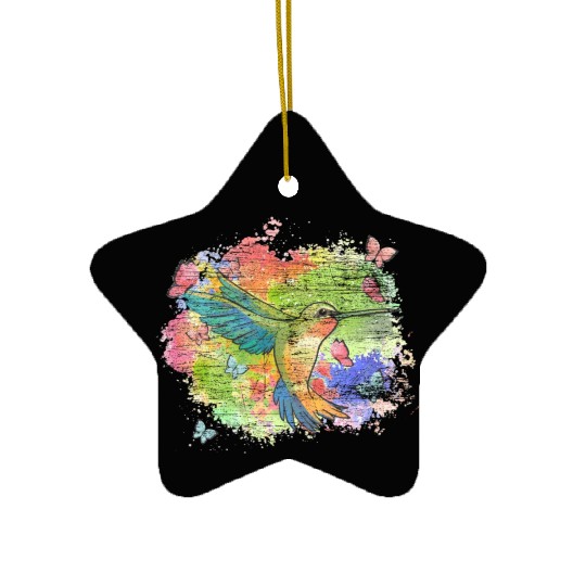 Beautiful Bird Animal Colorful Hummingbird Ceramic Ornaments