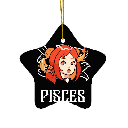 Pisces Horoscope Astrology Tarot Card Star Sign Ceramic Ornaments