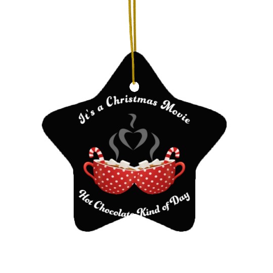 Christmas Movies Hot Cocoa Lover Ceramic Ornaments