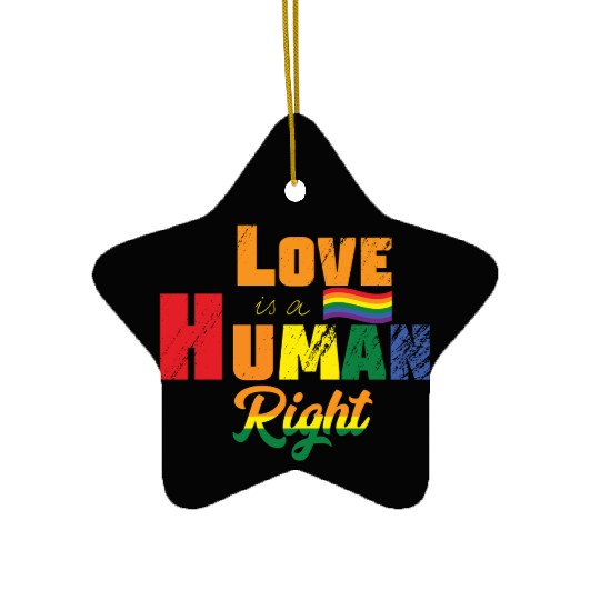 Love is Human Right LGBT Gay Pride Ceramic Ornaments