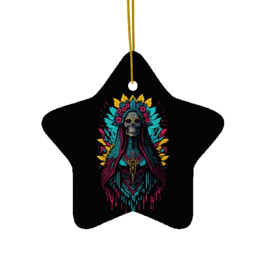 Santa Muerte de Guadalupe Ceramic Ornaments