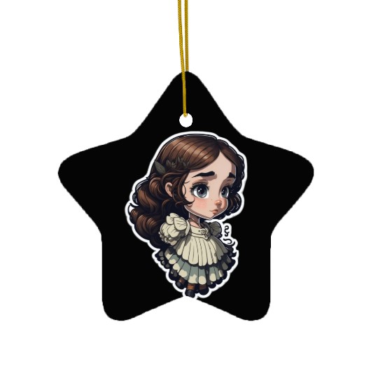 Cute Girl - A Cute and Innocent Digital Painting Ceramic Ornaments