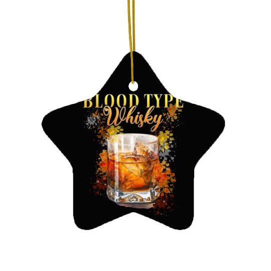 Blood Type Whisky Cocktail for Bartender Ceramic Ornaments