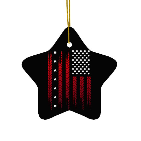 American Flag Motocross Motocross Dirt Ceramic Ornaments