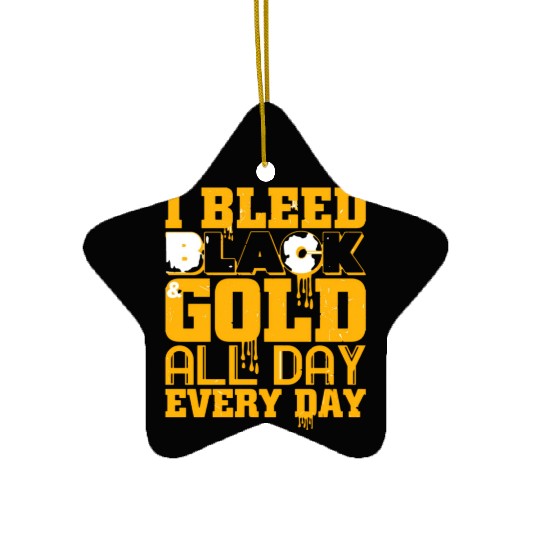 I Bleed Black And Gold Ceramic Ornaments