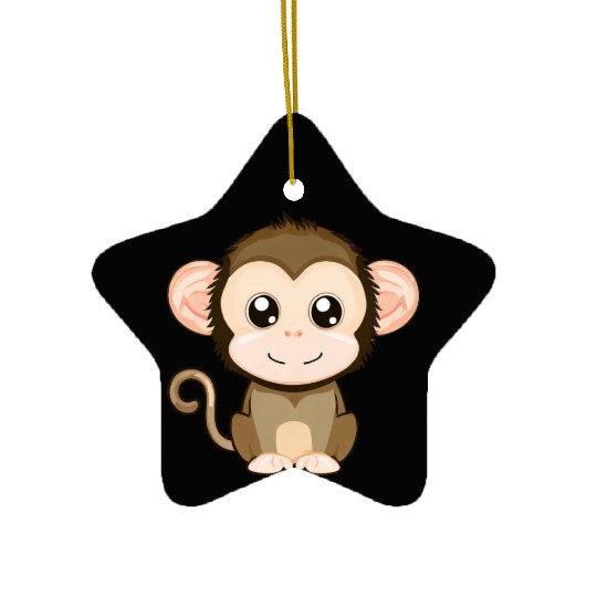 Cute, Joyful Monkey - Kawaii Style Ceramic Ornaments