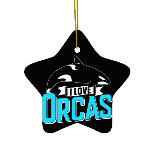 I Love Orcas Orca Whale Sea Ceramic Ornaments