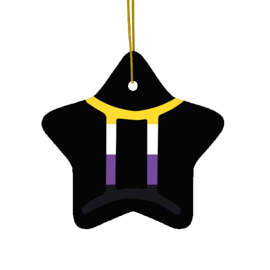 Non Binary Gemini Sign Non Binary Pride Ceramic Ornaments