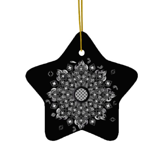 Gothic rosette stained glass ornament Ceramic Ornaments