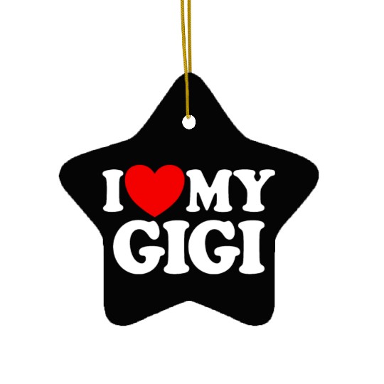 I Love My Gigi Red Heart Grandkids I Love My Gigi Ceramic Ornaments
