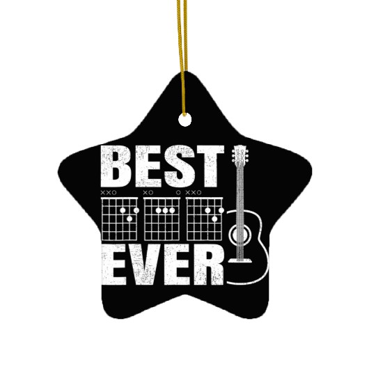 Funny Best Dad Ever Guitar Chord Guitarist Dad Ceramic Ornaments
