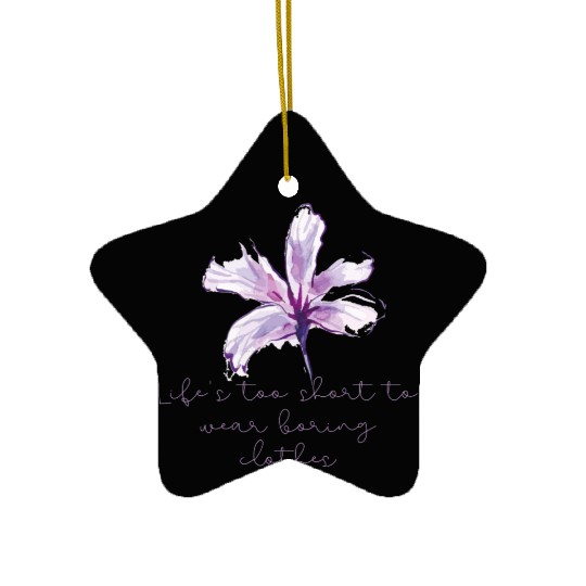 Purple Lily Flower surprise with quote Ceramic Ornaments